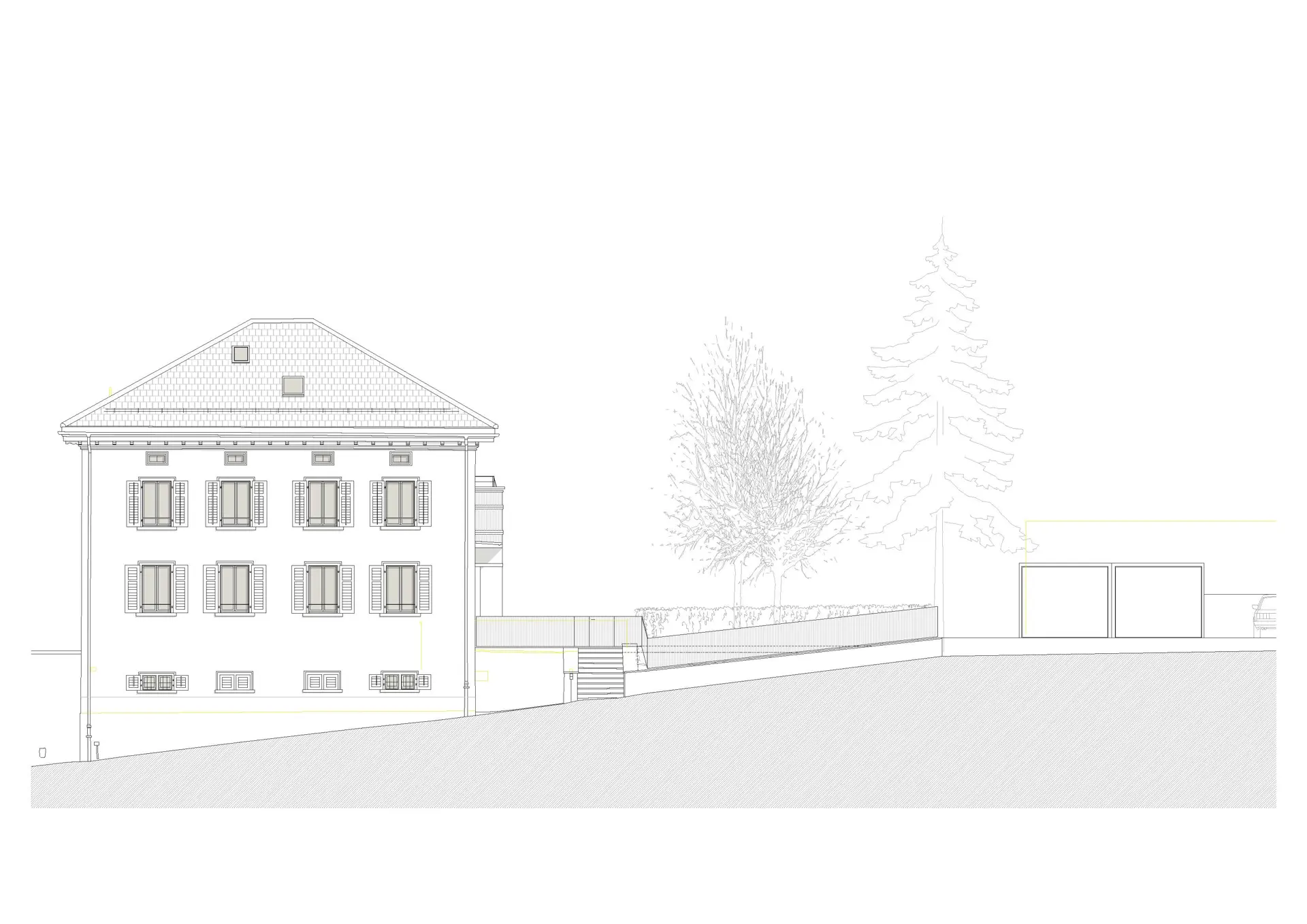 32_Umbau_Pfarrhaus mit Anbau Tenn Igis_Ansicht Nordwest
